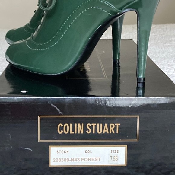 COLIN STUART Green Peep Toe Heeled Oxford Size 7.5 - Picture 9 of 9